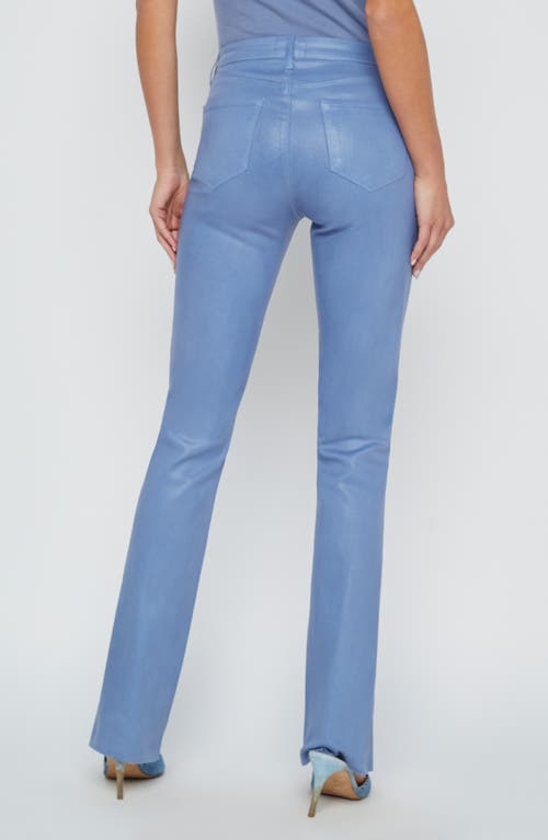 L AGENCE L'AGENCE RUTH COATED HIGH WAIST RAW HEM STRAIGHT LEG JEANS 