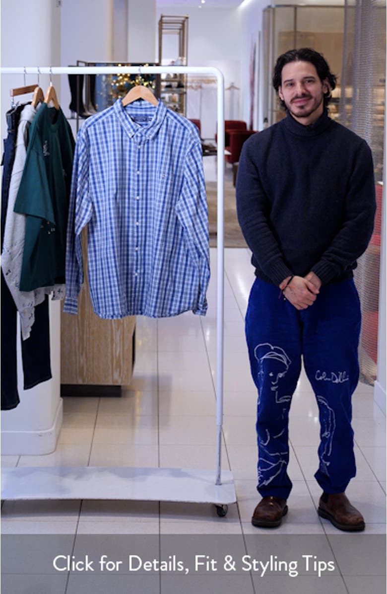 Wavecrest Plaid Stretch Cotton Poplin Button-Down Shirt, sales video thumbnail