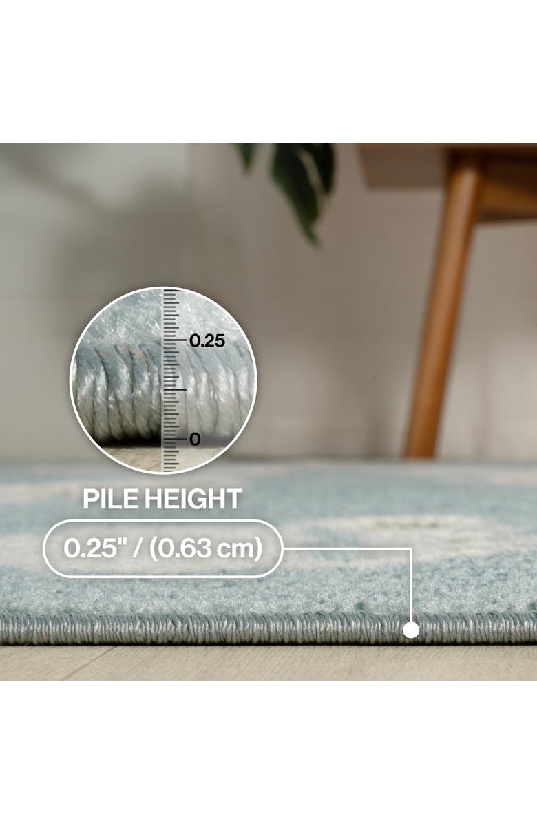 JONATHAN Y Hedwig High-Low Youth Cloud Scandi Indoor/Outdoor Rug, Alternate, color, Blue/Ivory