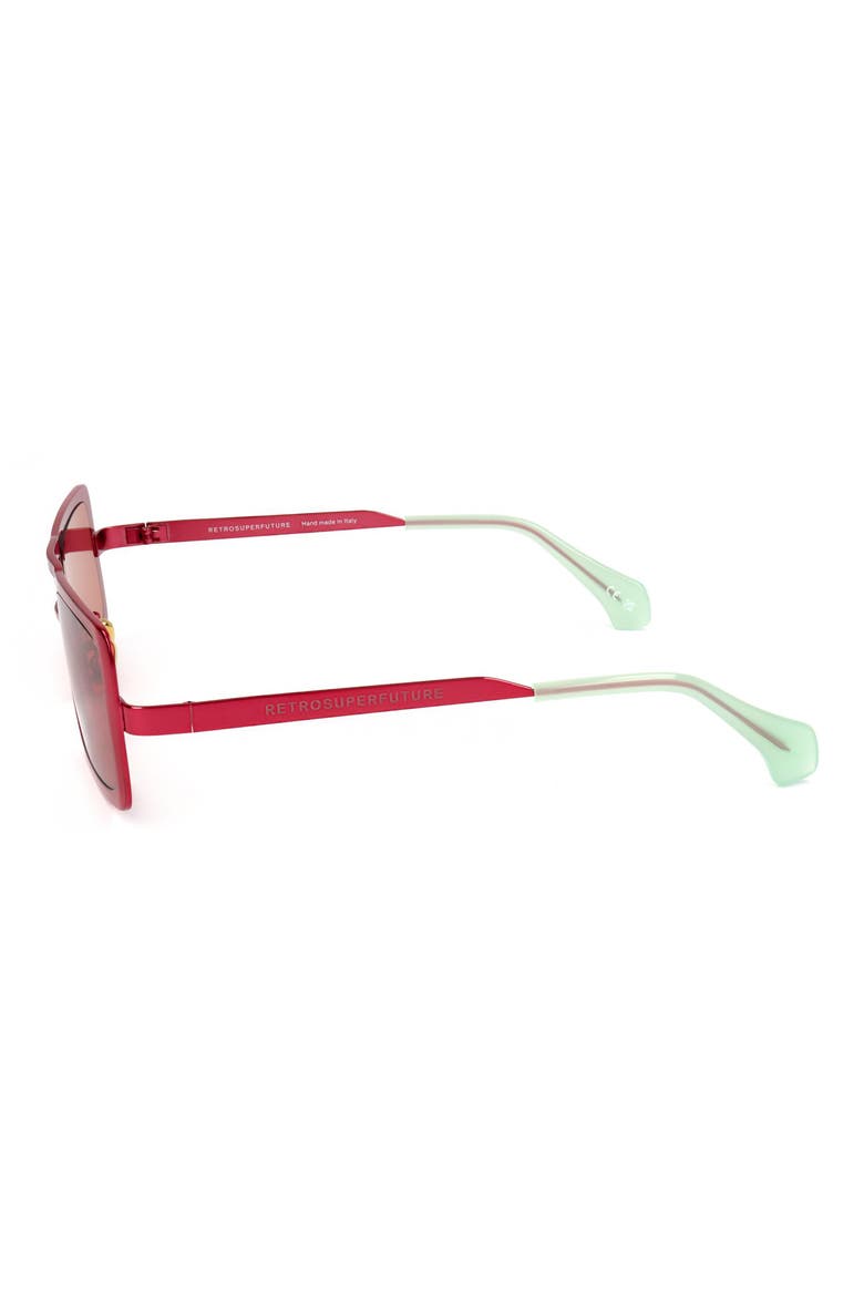 52mm Square Sunglasses, Alternate, color, RED
