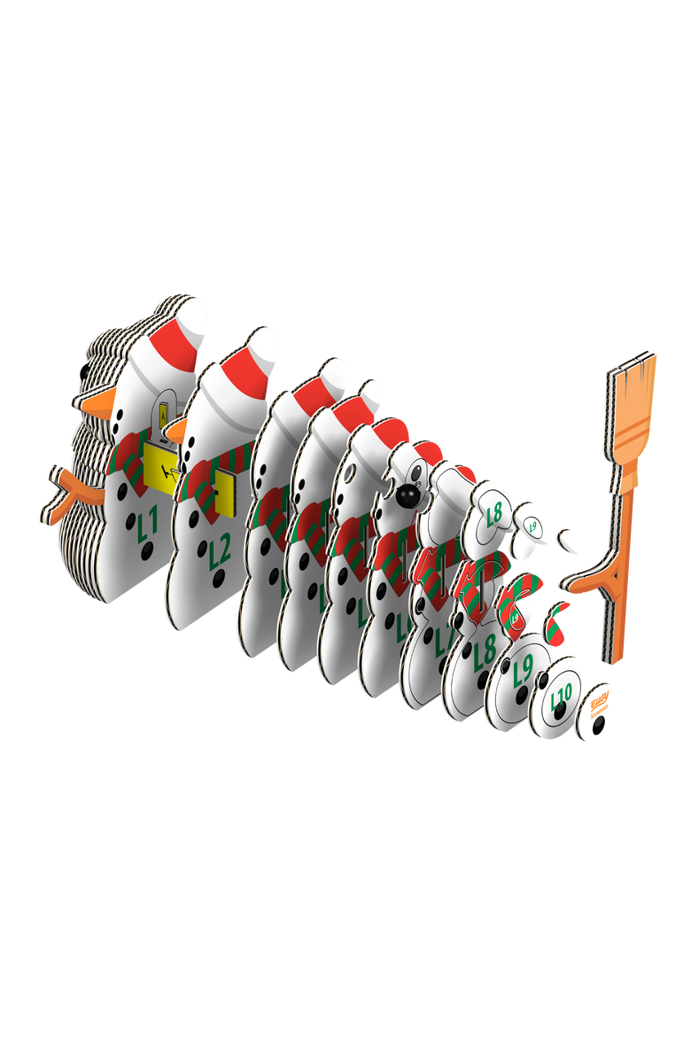 Snowman 3D Puzzle, Alternate, color, No Color