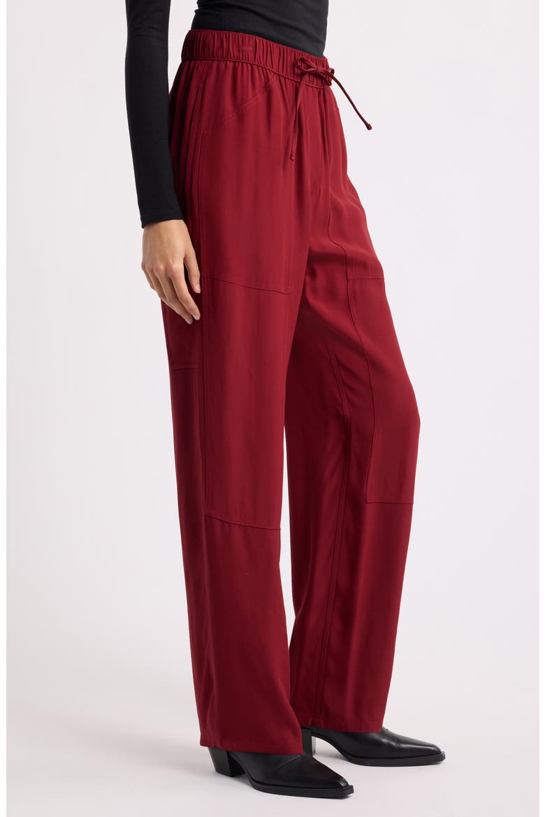 Atlas Satin Pull On Pants, Main, color, BURGUNDY