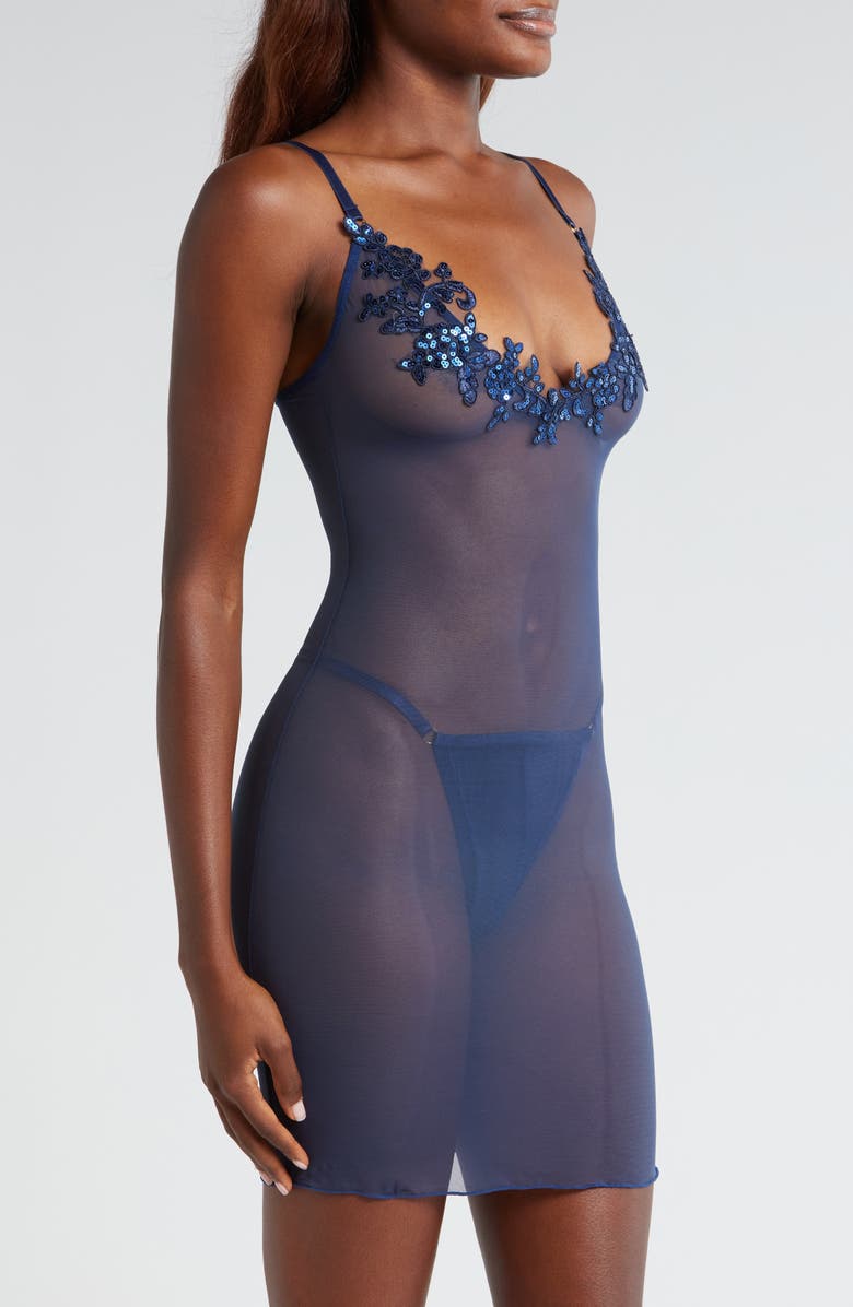 KILO BRAVA Sequin Sheer Mesh Chemise, Alternate, color, 