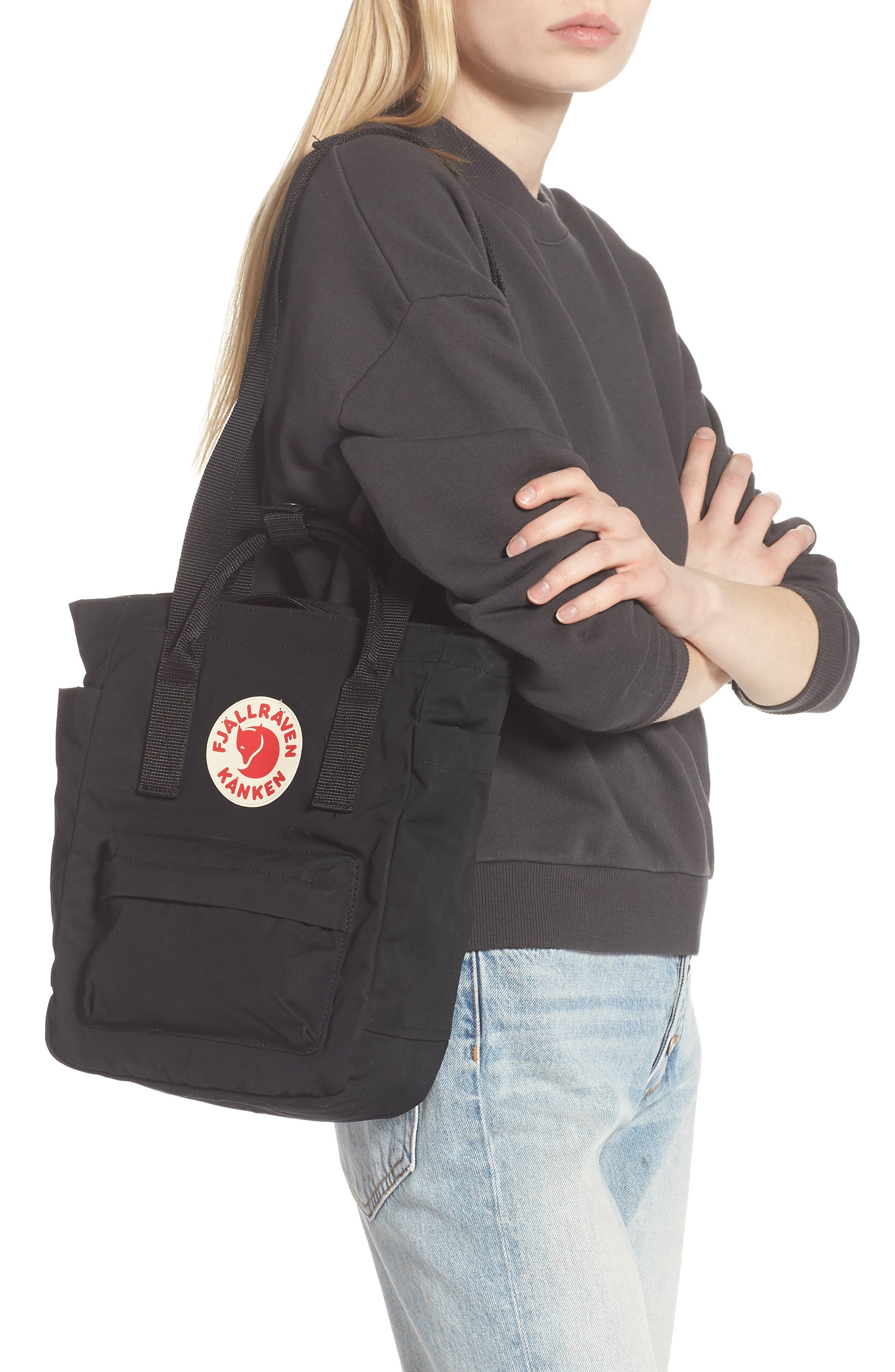 Mini Kånken Tote Backpack, Alternate, color, BLACK