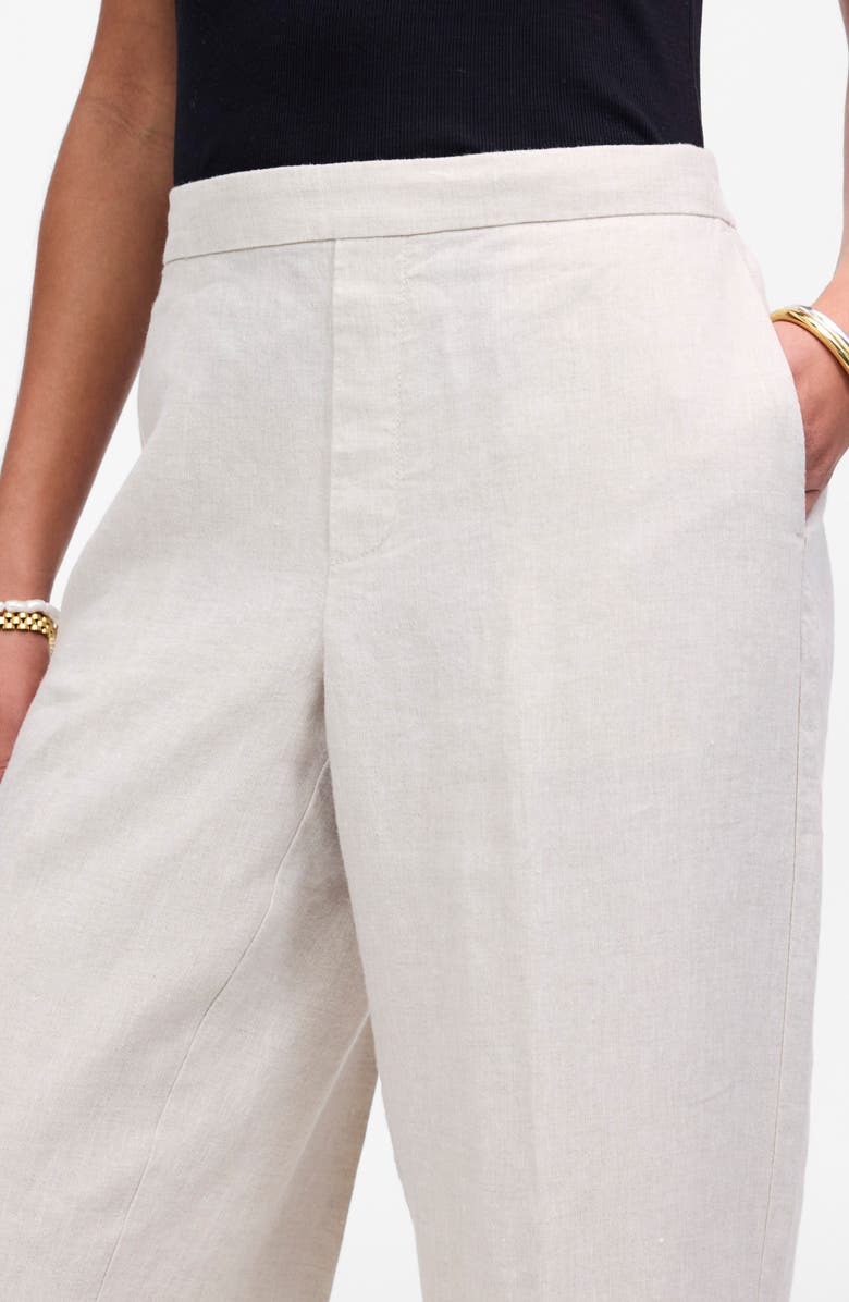 Madewell The Easy Linen Pull-On Pants, Alternate, color, Oat Color Linen
