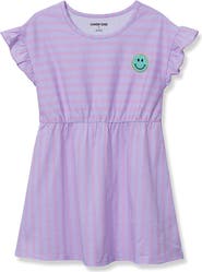 Lands' End Girls Short Sleeve Gathered Waist Tunic Top
