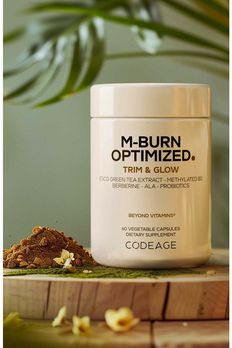 M-Burn Optimized Decaf Green Tea, Berberine, ALA & Probiotics Supplement, Alternate, color, White