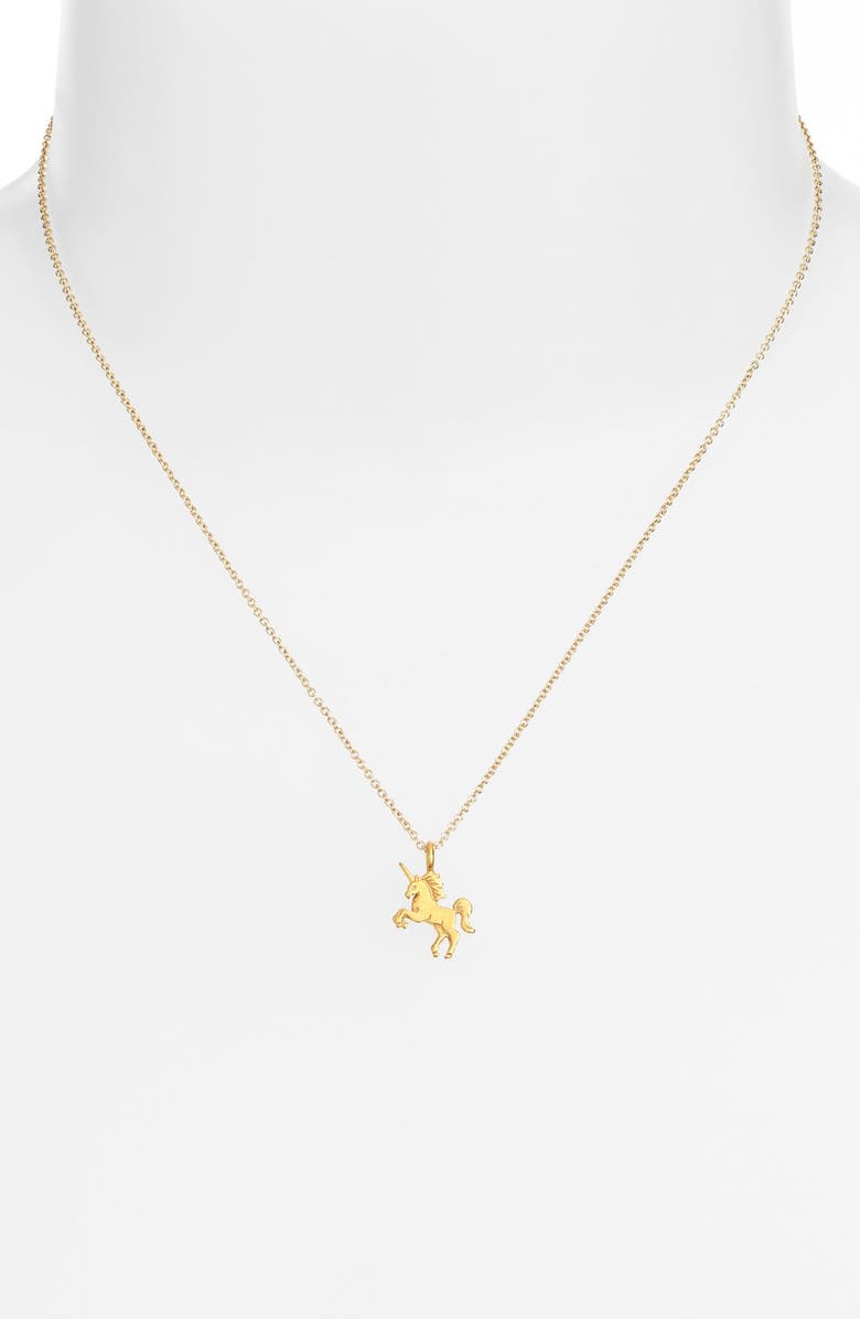 Dogeared 'Unicorns are Real' Pendant Necklace, Alternate, color, 