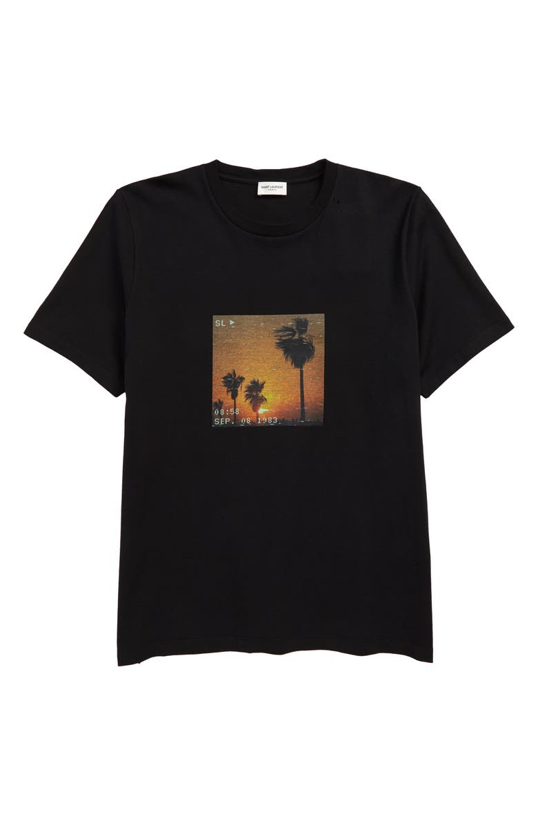 Saint Laurent Men's VHS Sunset Graphic Tee, Main, color, 