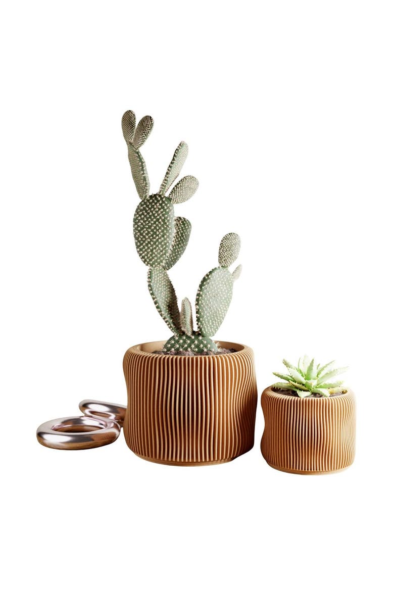 Bubbly Planter, Main, color, Natural Wood - 6.5"