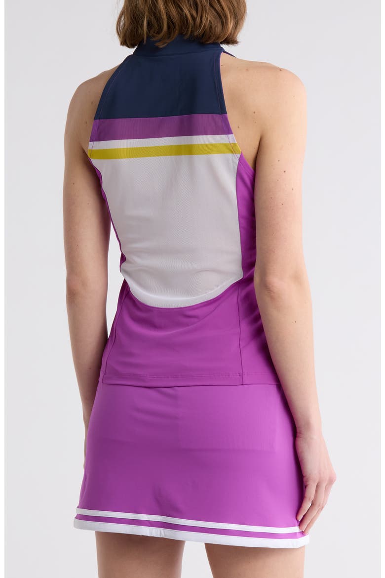 Colorblock Sleeveless Quarter Zip Top, Alternate, color, PURPLE CACTUS FLOWER