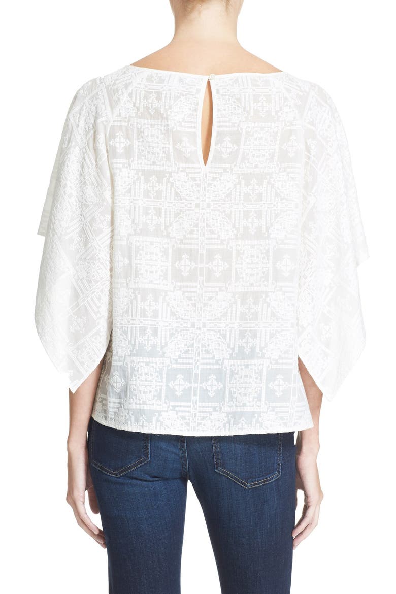 'Esparza' Embroidered Top, Alternate, color, PORCELAIN