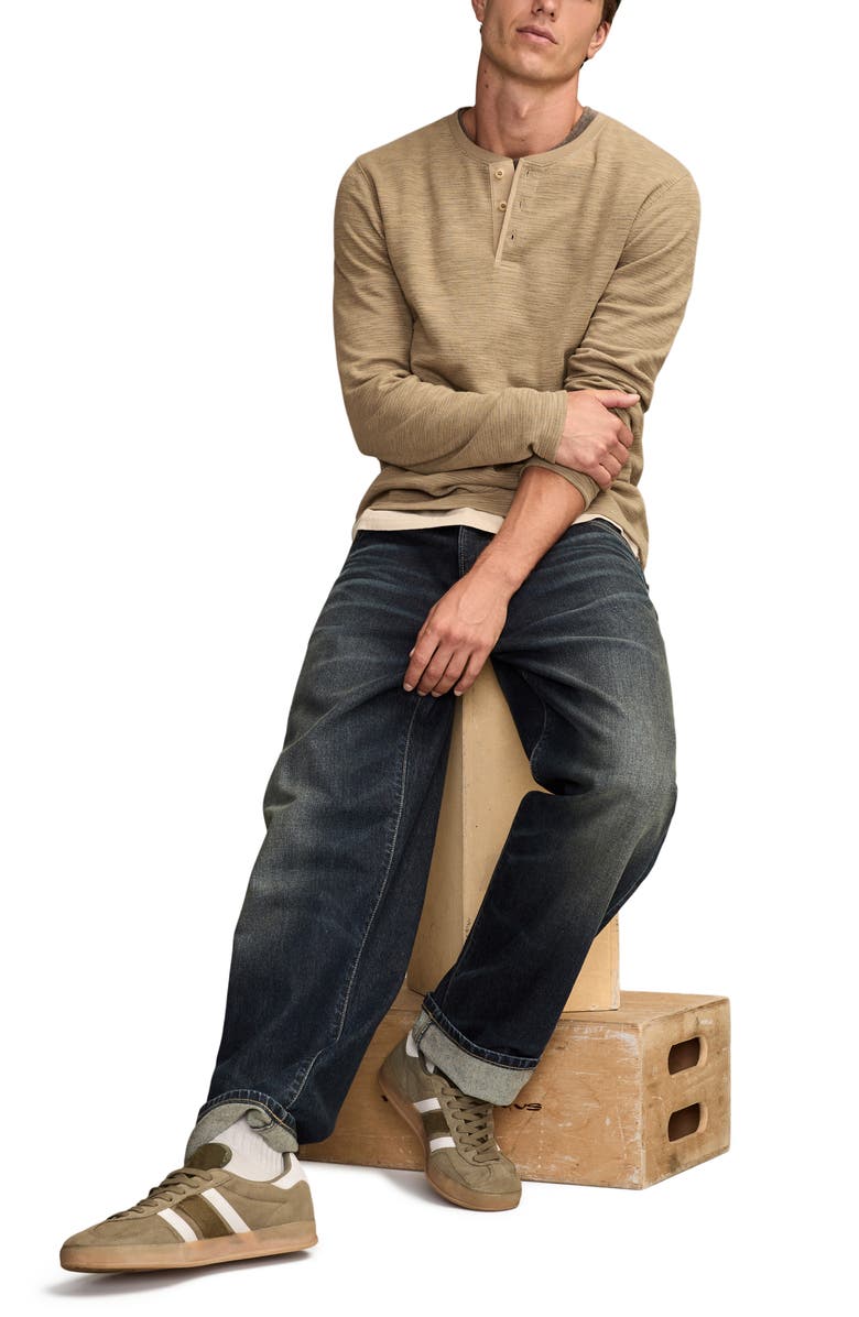 Lucky Brand Double Face Cotton Henley, Alternate, color, Olive