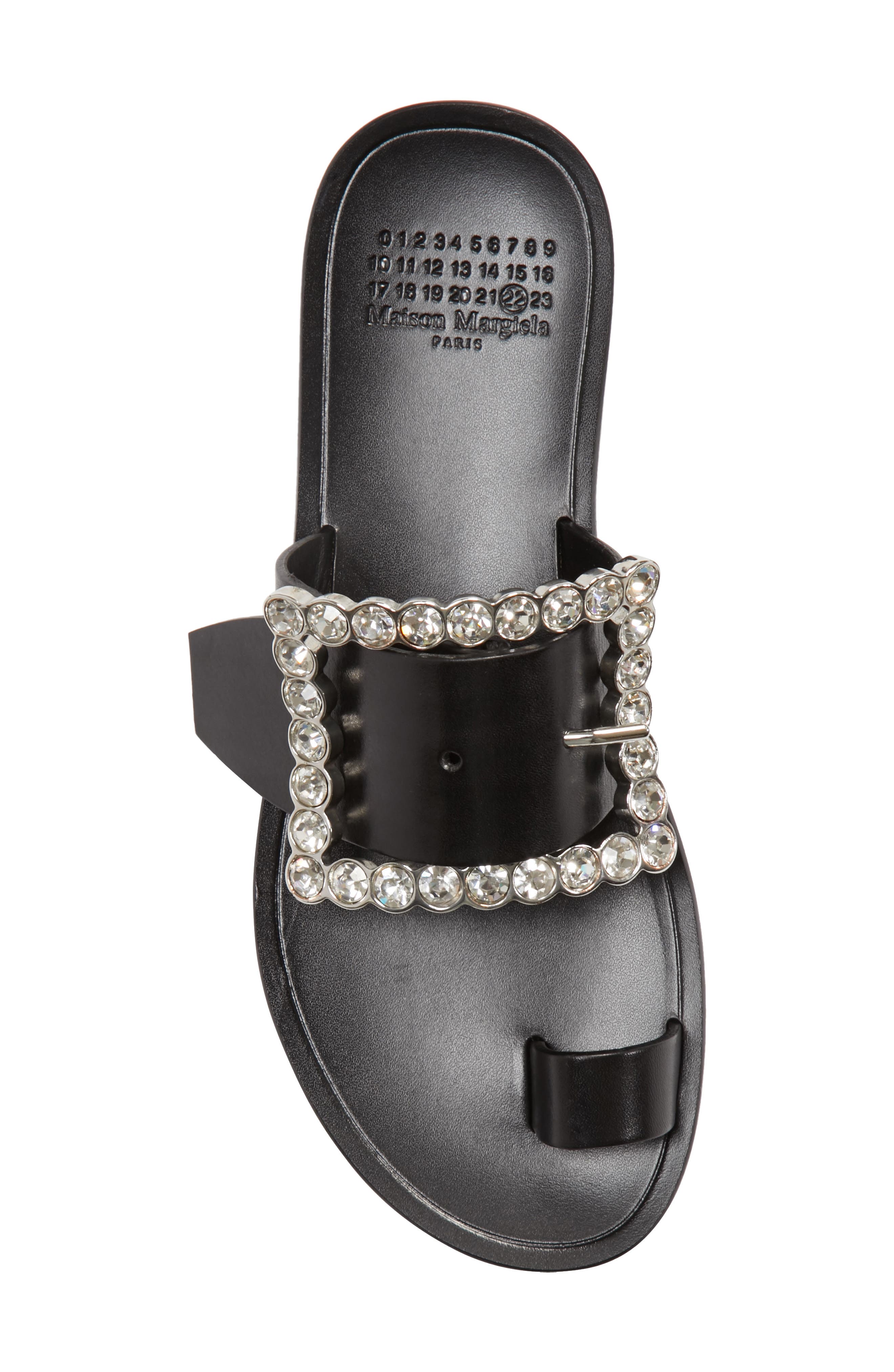Jeweled Flat Sandal (Nordstrom Exclusive), Alternate, color, BLACK