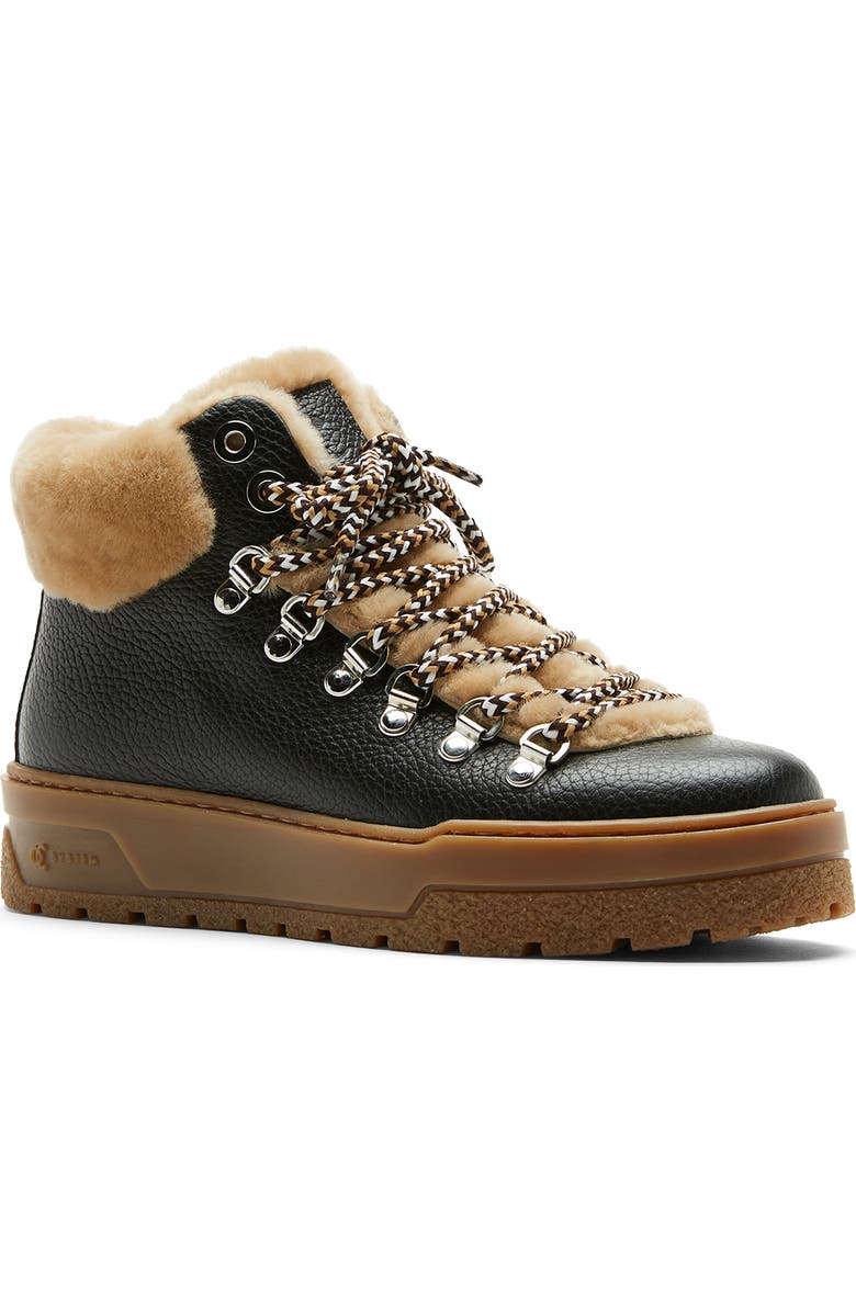 La Canadienne Lausanne Genuine Shearling Lined Waterproof Boot, Main, color, Brown Leather