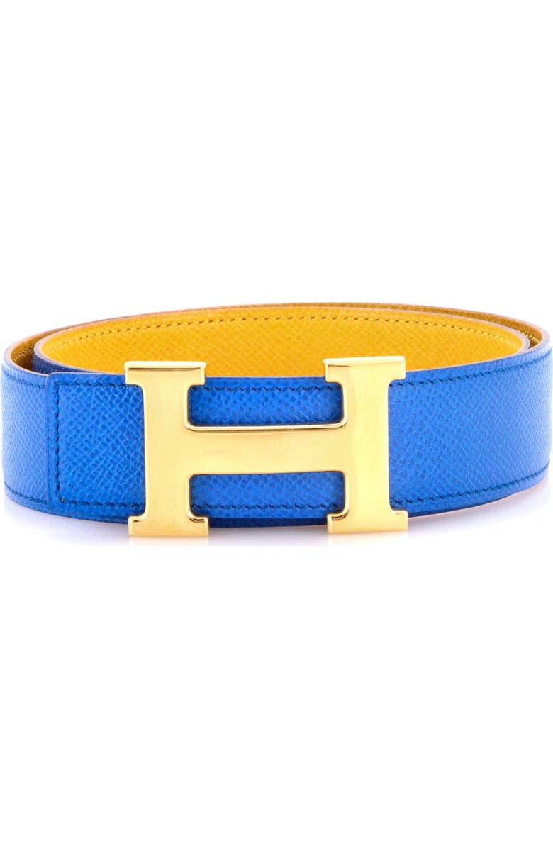 Pre-Owned Hermes Constance Reversible Belt Leather Medium, Main, color, Blue