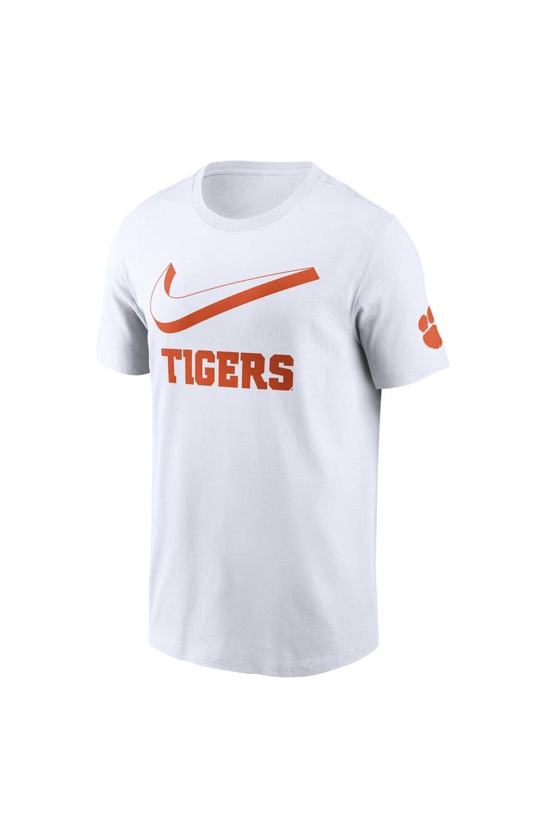 Nike Men's Nike White Clemson Tigers Primetime 2-Hit Swoosh T-Shirt, Alternate, color, White