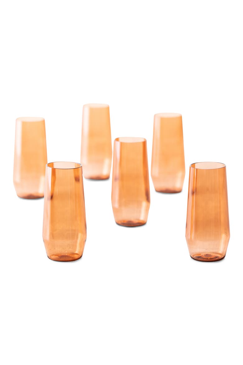 Sole Shatter Resistant 6-Piece Iced Tea Glasses Set, Main, color, TERRA COTTA