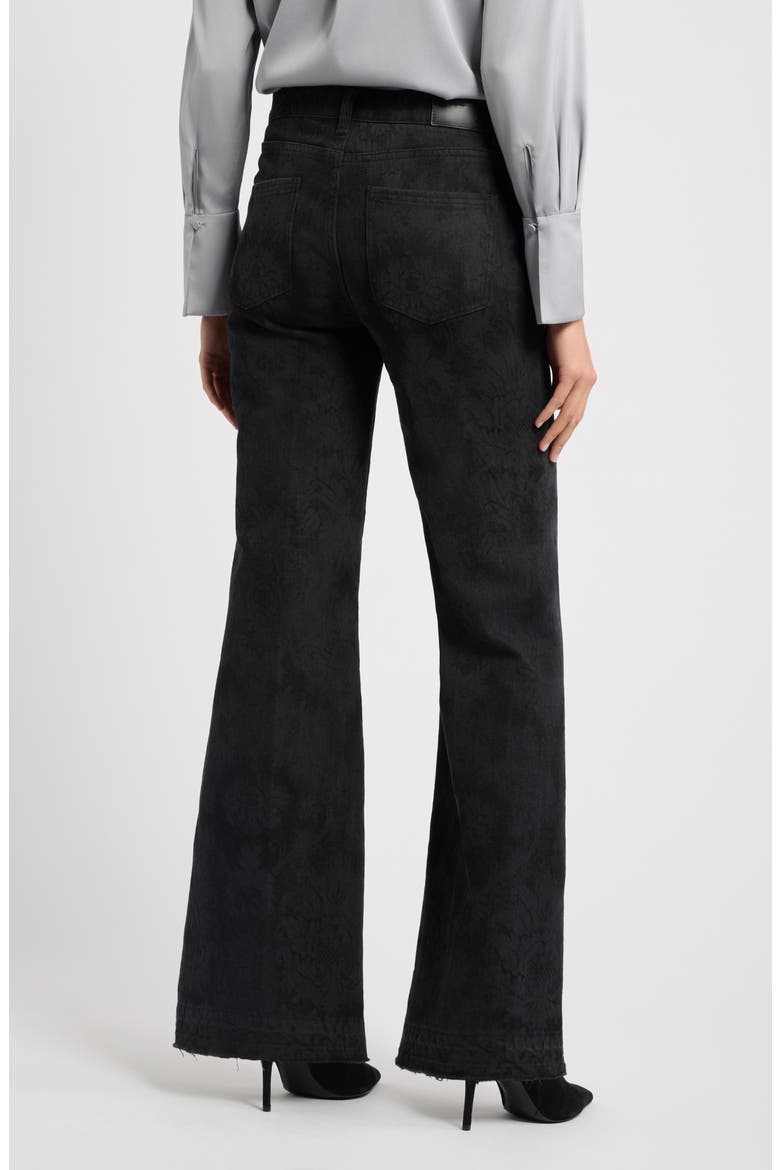 Zane Damask High Waist Bootcut Jeans, Alternate, color, BLACK MULTI