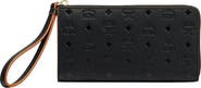 MCM Klara Monogram Leather Zip Wristlet