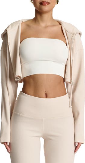 Thermal Oversize Crop Hoodie