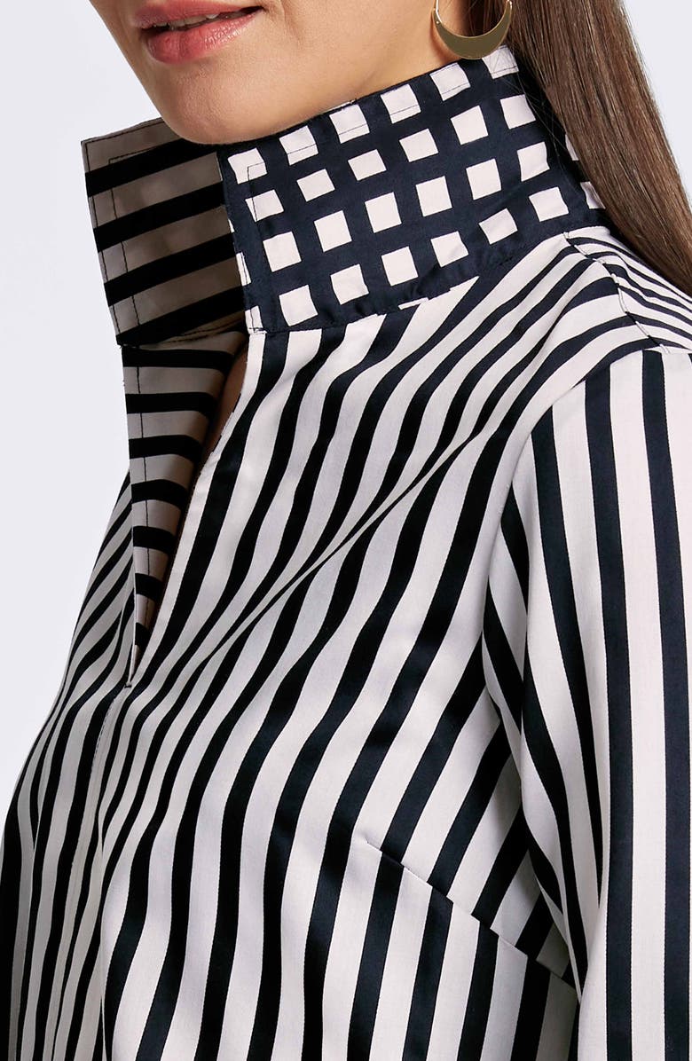 Foxcroft Agnes Stripe Long Sleeve Cotton Sateen Shirt, Alternate, color, 