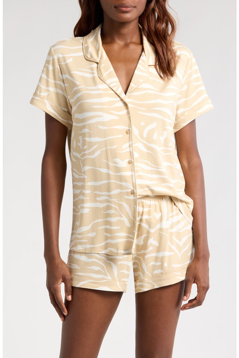 Moonlight Eco Short Pajamas, Main, color, TAN SHORE FLUID ZEBRA