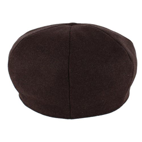 Wigens Classic Retro Newsboy Cap With Curved Peak In Brown