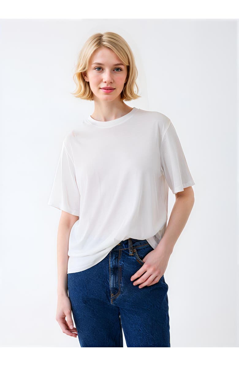 Majestic Filatures Soft Touch Short Sleeve Relaxed Fit T-Shirt, Main, color, Blanc