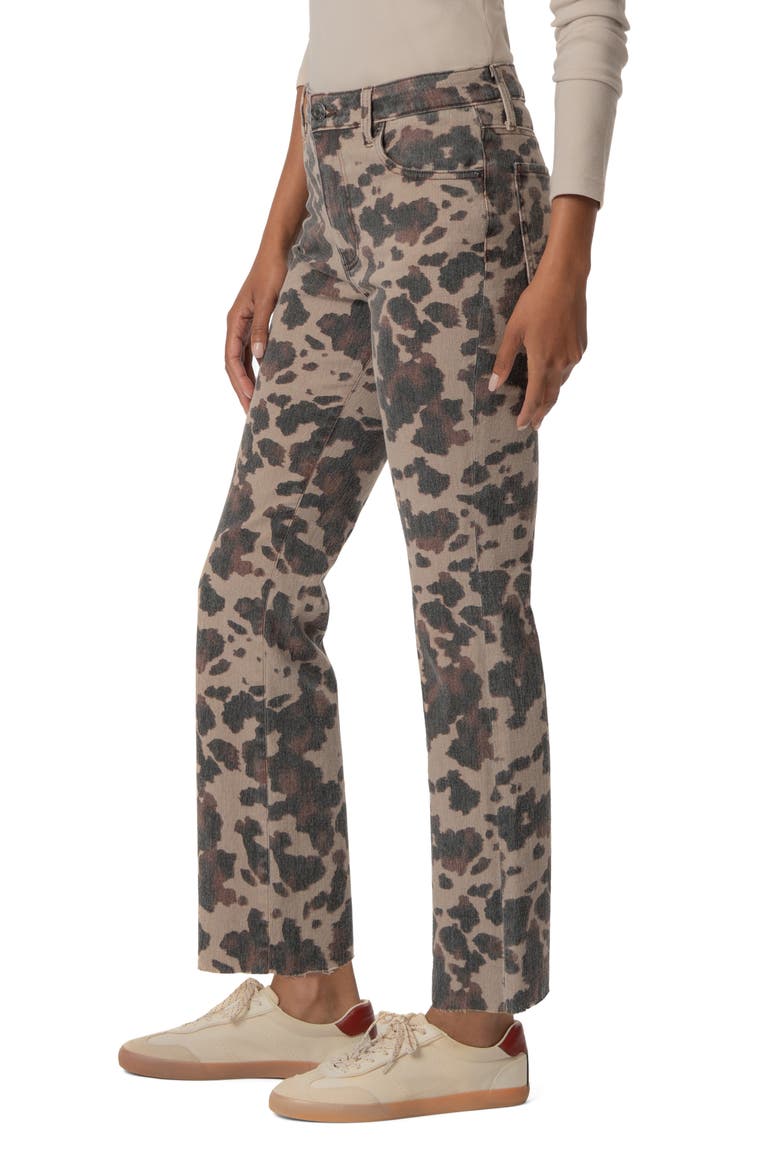 Kelsey Raw Hem High Waist Ankle Flare Jeans, Alternate, color, TAUPE