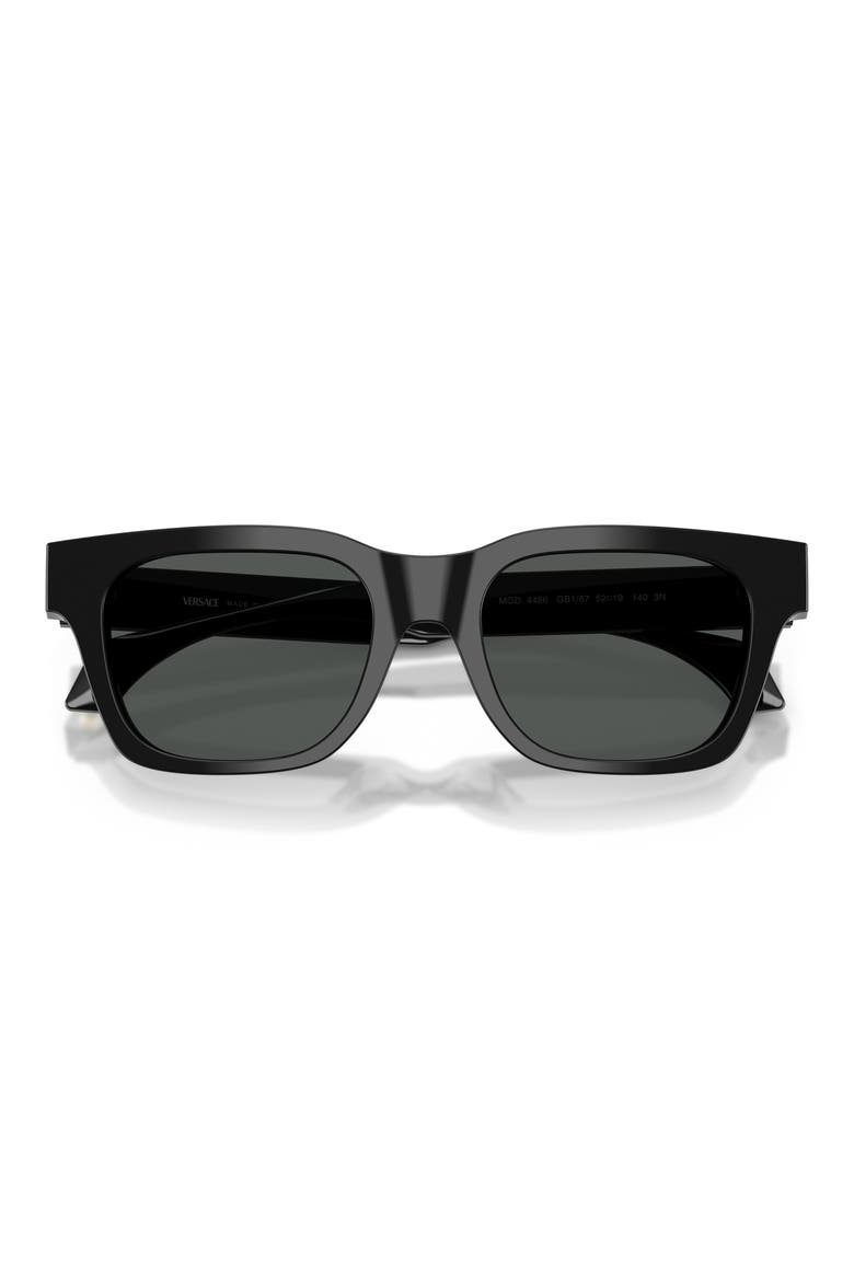 52mm Square Sunglasses, Alternate, color, BLACK / DARK GREY