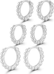 GLAZE JEWELRY Set of 3 Beaded Hoop Earrings