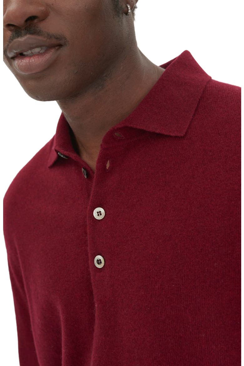 Essential Cashmere Polo Sweater, Alternate, color, bordeaux