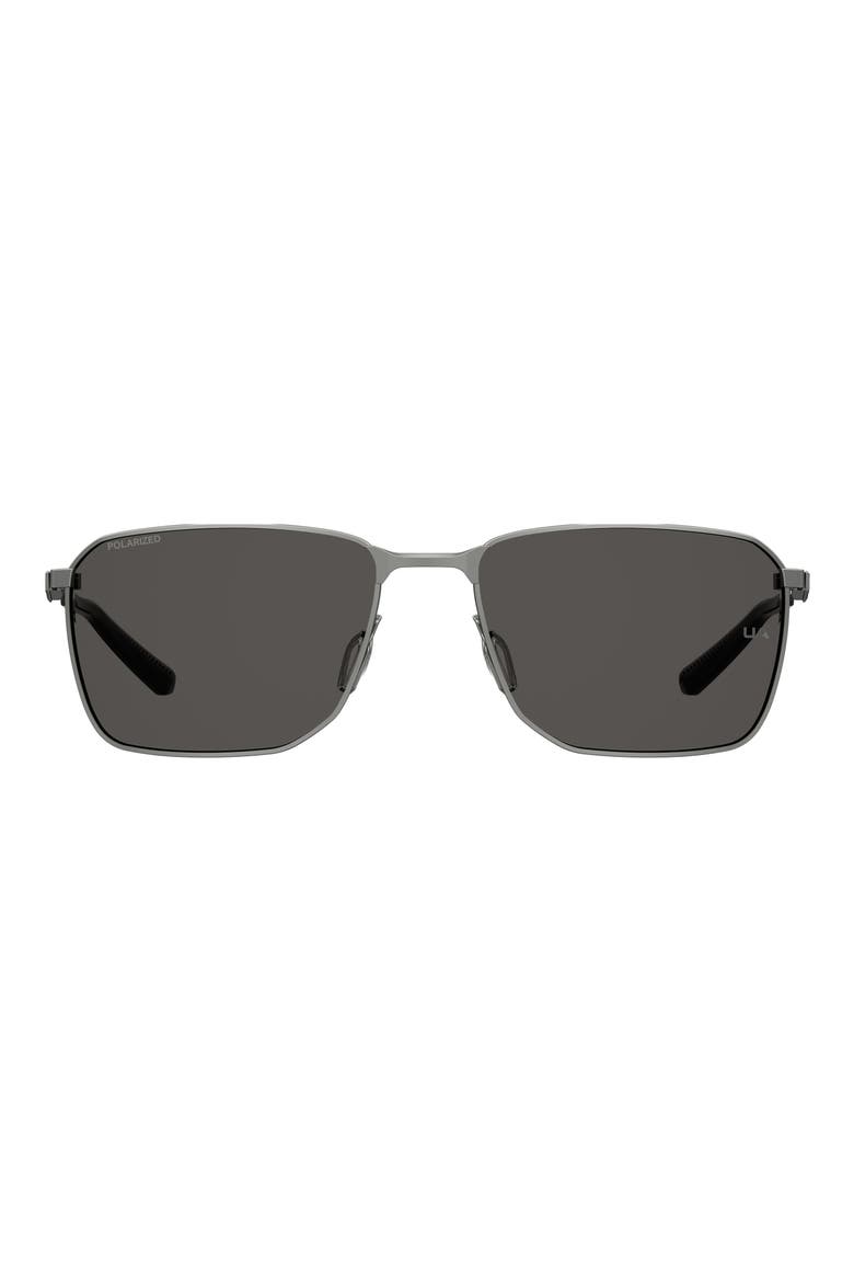 58mm Rectangular Sunglasses, Main, color, RUTHENIUM/ GREY POLAR