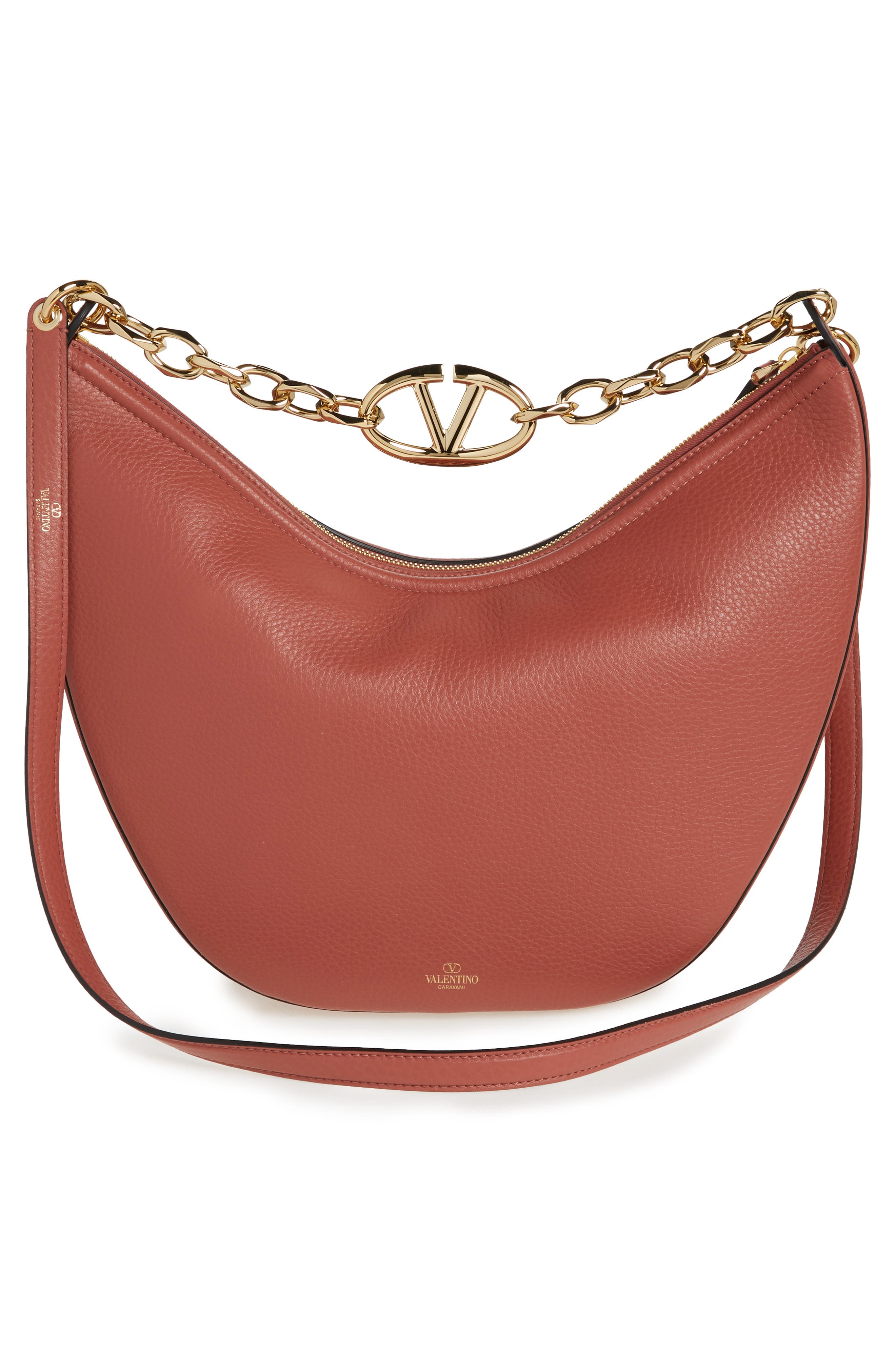 Valentino Garavani Medium VLOGO Moon Leather Hobo Bag, Alternate, color, 