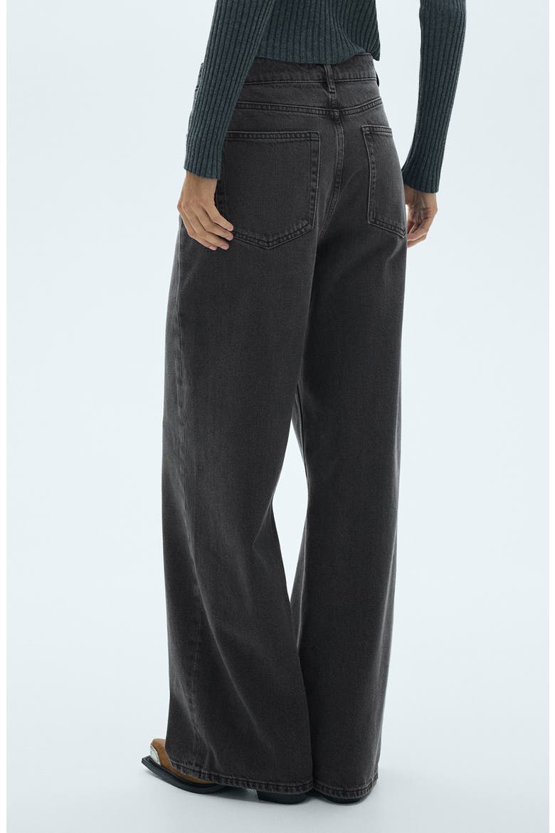 Low Rise Wide Leg Jeans, Alternate, color, BLACK DENIM