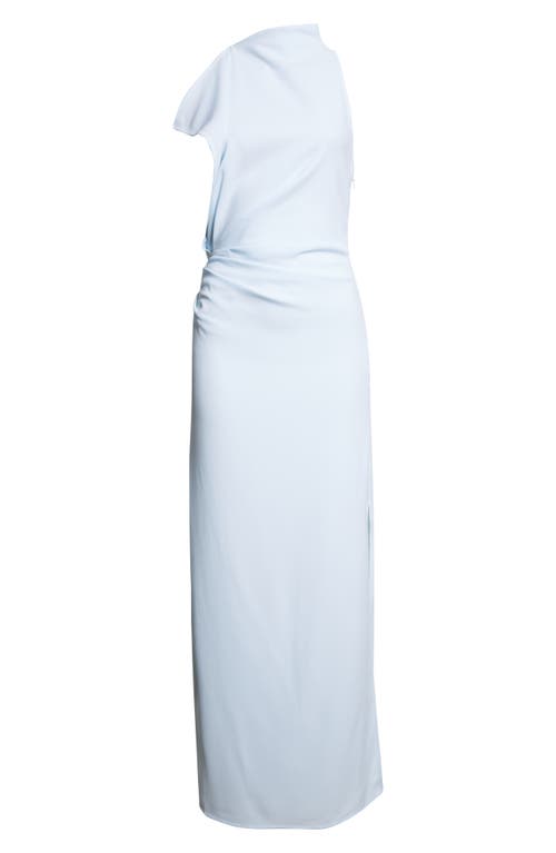 Proenza Schouler Devyn Draped Matte Double Crepe Dress In Blue