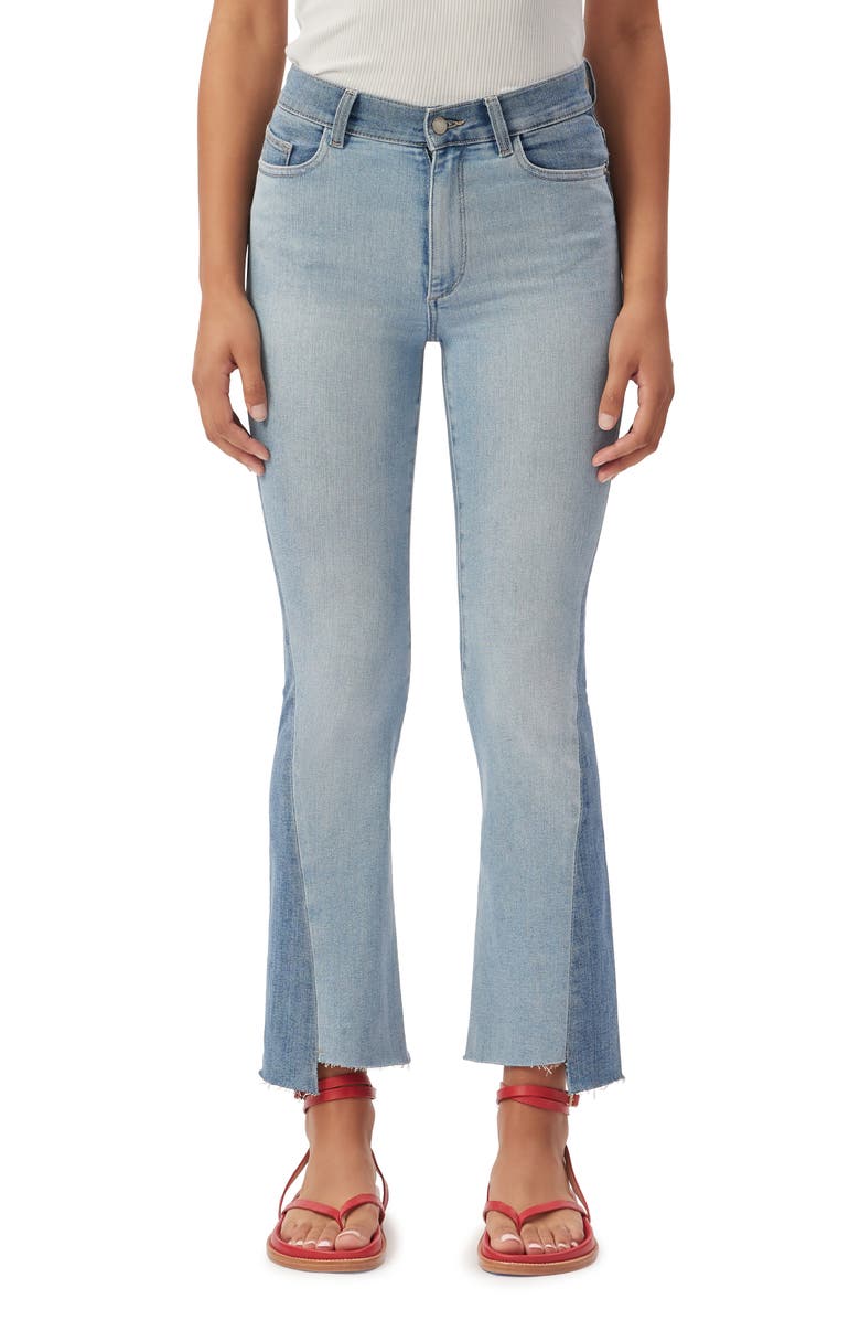 DL1961 Bridget Instasculpt Asymmetric Raw Hem Ankle Bootcut Jeans, Main, color,