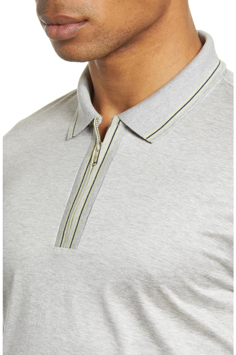 Paras Heathered Cotton Polo Shirt, Alternate, color, GREY