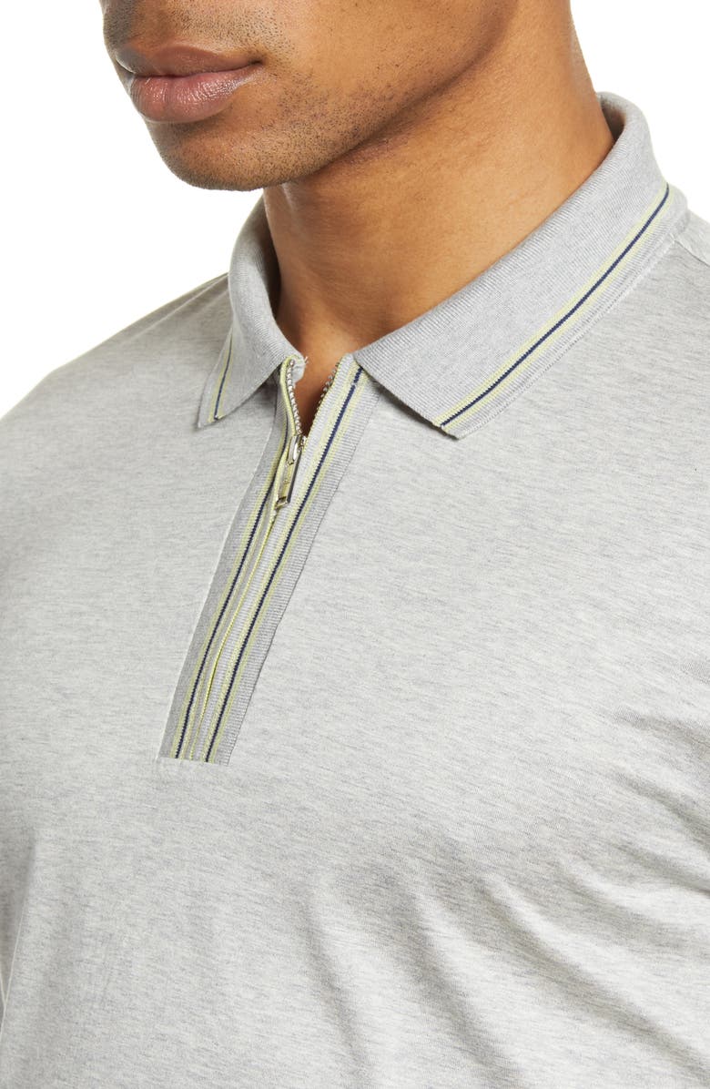 BOSS Paras Heathered Cotton Polo Shirt, Alternate, color,