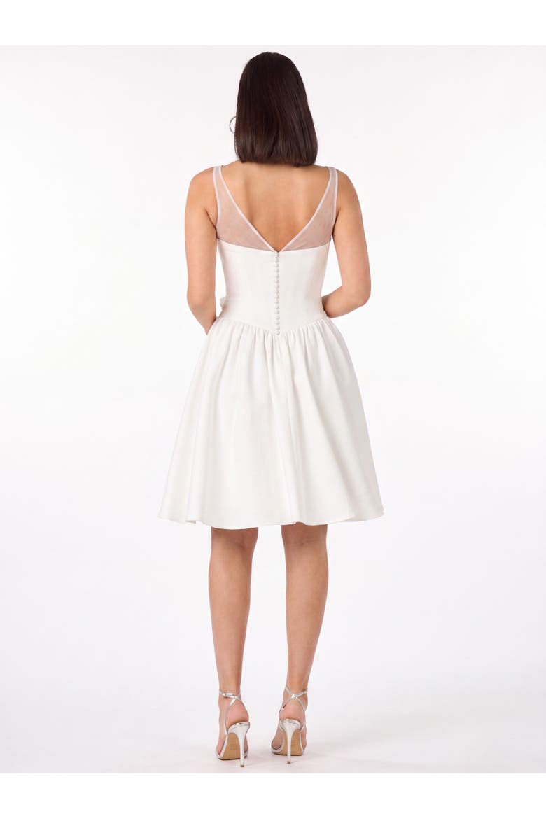 Beaded Faux-Wrap V-Neck Bridal Gown, Alternate, color, Ivory