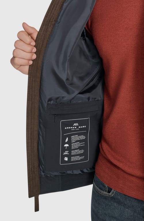 Andrew Marc Langham Water Resistant Hooded Puffer Bomber Jacket In Black