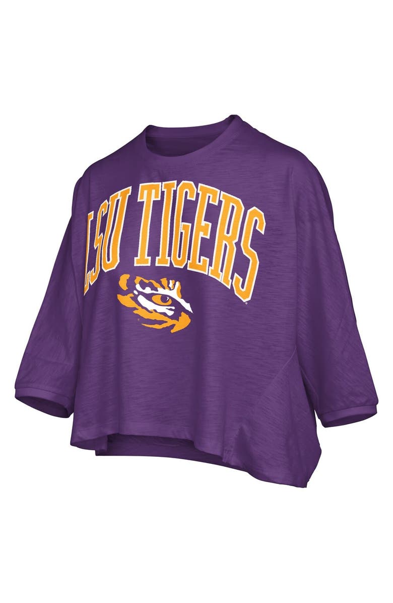 PRESSBOX Women's Pressbox  Purple LSU Tigers Midi Arch Over Logo Oversized T-Shirt, Alternate, color, Purple