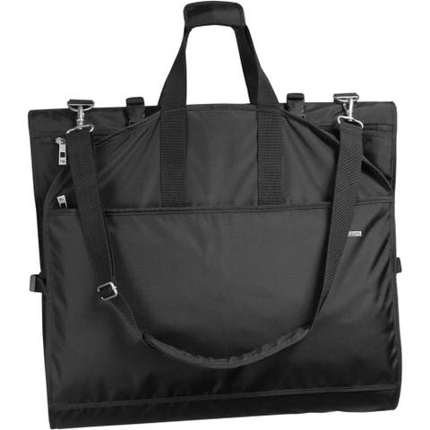 66" Premium Tri-Fold Carry On Destination Wedding Gown Travel Bag with multiple pockets and shoulder strap
