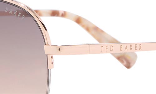 Ted Baker 57mm Gradient Half Rim Aviator Sunglasses In Pink