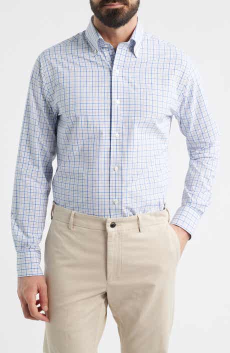 Canal Tailored Fit Check Performance Poplin Button-Down Shirt