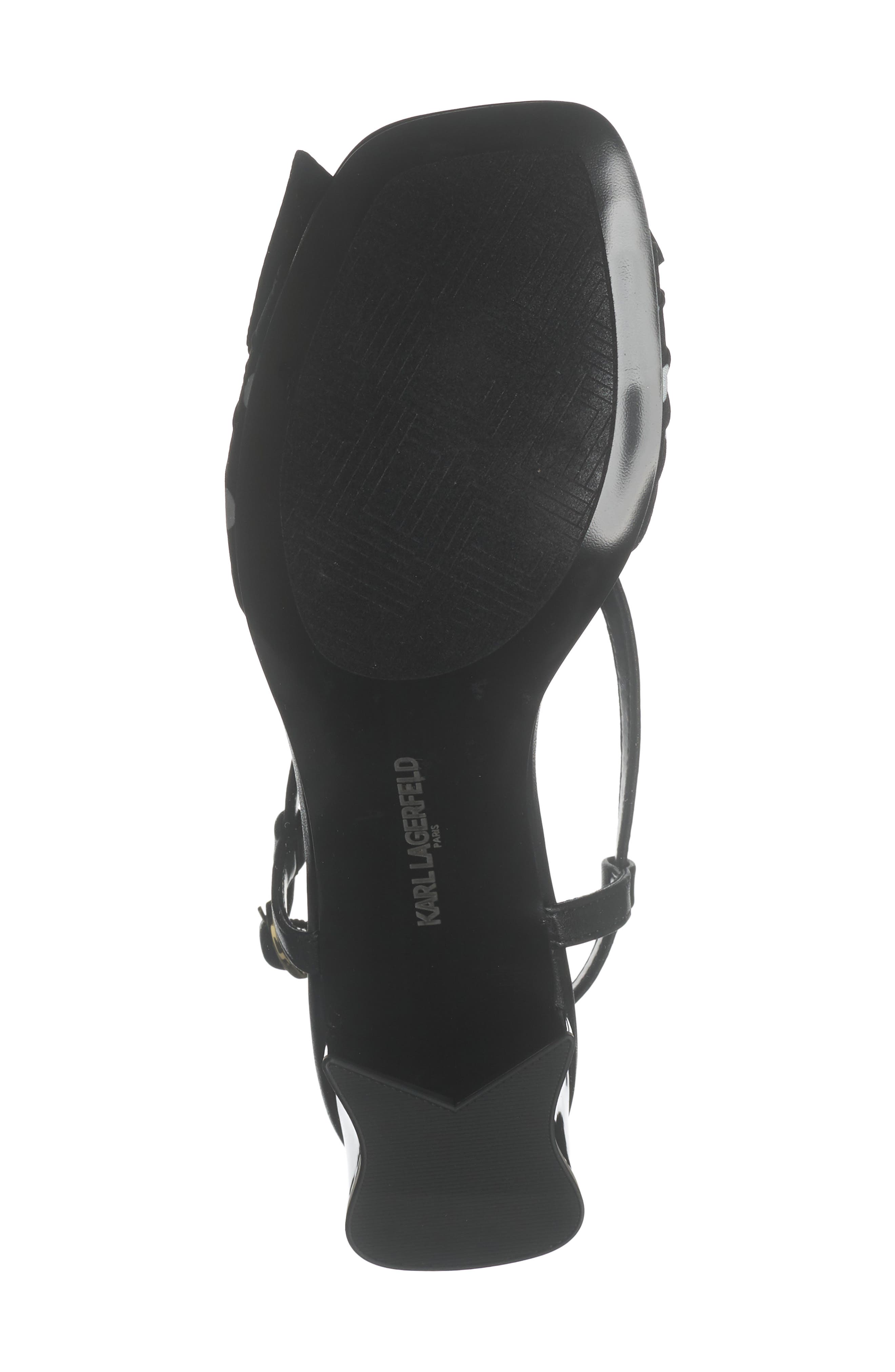 KARL LAGERFELD PARIS Suttyn Bow Sandal, Alternate, color, Black/ White