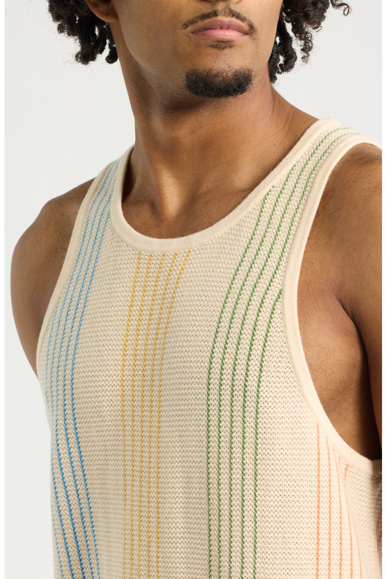 Sliced Knit Tank Top, Alternate, color, BEIGE
