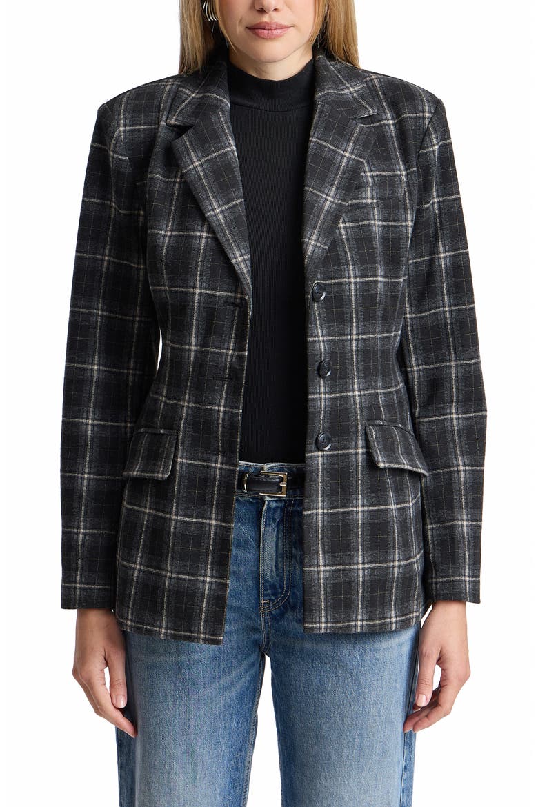 Hourglass Single Breasted Blazer, Alternate, color, MUSHROOM HERRINGBONE