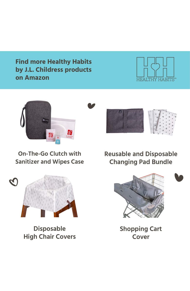 J.L. Childress Disposable Changing Pads, 24 Pack - Absorbent Soft and Leak Resistant Liners for Baby and Toddler 26" x 18" Stars/Hearts/Arrows, Alternate, color, Stars/Hearts/Arrows